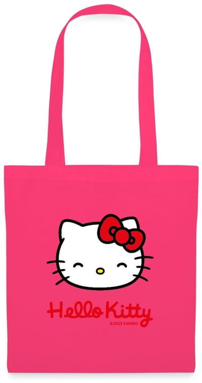 Hello Kitty Lacht Met Hello Kitty-Letters Tas Van Stof Schoudertas