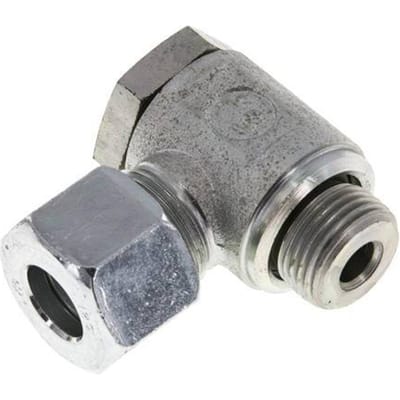12S & M18x1.5 Verzinkt Stalen Swivel Joint Snijringkoppeling Buitendraad 250bar Draaibaar ISO 8434-1