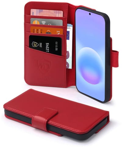 MobyDefend Hoesje - Geschikt voor Samsung Galaxy A57 - Luxe Leren Wallet Bookcase - Rood