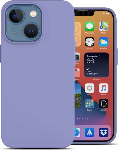 oTronica Geschikt voor iPhone 13 hoesje Lavendel Paars - Geschikt voor iPhone 13 hoesje - hoesje Geschikt voor iPhone 13 - 13 hoesje - 13 hoesje - hoesje Geschikt voor iPhone 13 - hoesje 13 - siliconen hoesje - Lavendel Paars - oTronica