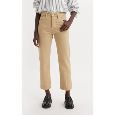 Levi's 501® Crop Jeans Maat: W25L26 | Straight Jeans Outlet | Dames | Beige