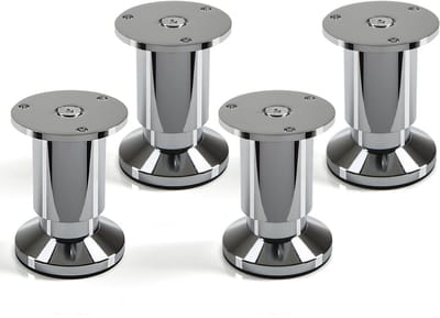 4 stuks SOTECH meubelpoot Alpha, chroom gepolijst, belastbaar tot 250 kg, hoogte: 80 mm verstelbaar