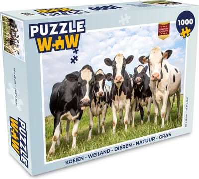 Puzzel Koeien - Weiland - Dieren - Natuur - Gras - Legpuzzel - Puzzel 1000 stukjes volwassenen