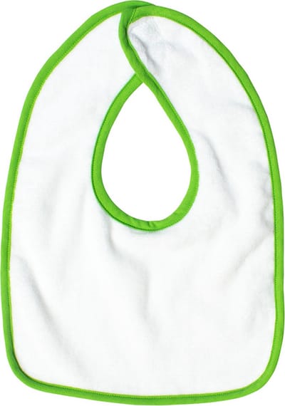 The One Towelling Baby Slab - Klittenband sluiting - Slabbetje - 100% Katoen - 26 x 37 cm - Wit/Limoengroen
