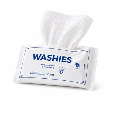 Dutchblue® | 8 Vochtige washandjes Washies | met Aloë Vera & Vitamine E | wassen zonder water