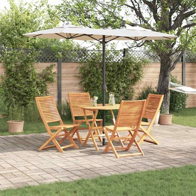 vidaXL - Tuin - Eettafel - Set - 5 - st - Bruin - Massief - Acacia - Hout