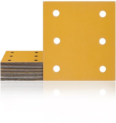Dailygoods- Schuurpapier 115 x 107 mm - Korrel 120 - 25 Stuks - 6-Gaats Systeem - Ergonomisch Ontwerp - Voor Trilschuurmachine - Schuurbladen