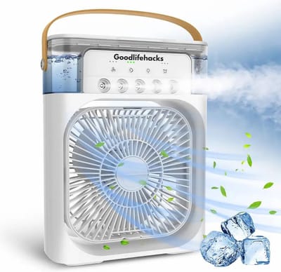 Good lifehacks Mini Airco - Aircooler - Luchtkoeler - Airconditioning - Tafel Ventilator - Luchtbevochtiger - 600ml - Luchtverfrisser - Aroma Diffuser