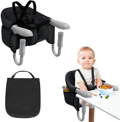 Opvouwbare babystoel met antislip klemmen - Kinderzitje voor tafel 2-8 cm