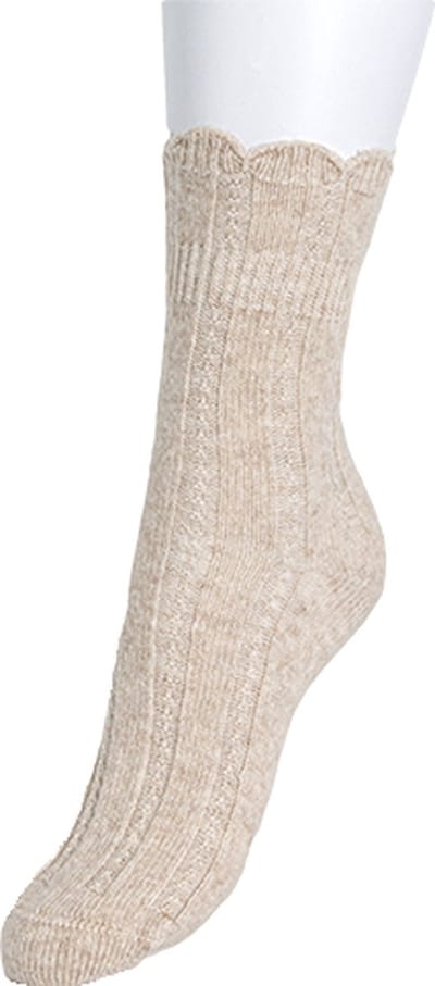 Bonnie Doon Girly Merino Wol en Cashmere Dames Sok Vrouwelijk Boordje Warm en Zacht Maat 36/42 Kleur Sand Mele - Merino Wol - Cashmere - Comfortabel - Elegant - Dames - Winter - Vrouwelijk - Luxe - Warme Voeten - Sand Mele - BP241106.343