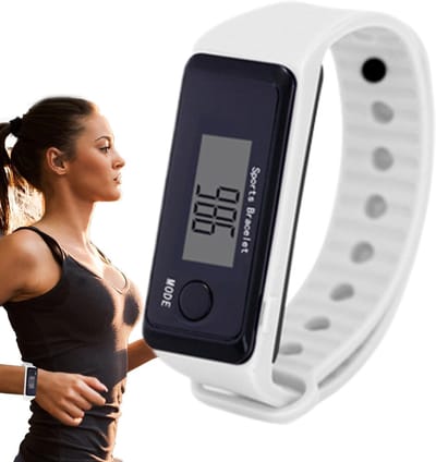 Stappenteller Horloge - Fitness Tracker - Wandelen Trainen - Nauwkeurig Tellen - 39 gram - Wit