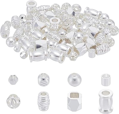 Kralen van sterling zilver, 2,3 6 mm zilveren cilinder afstandhouder losse kralen voor armbanden, halskettingen, sieraden maken, doe-het-zelf kralenwerk