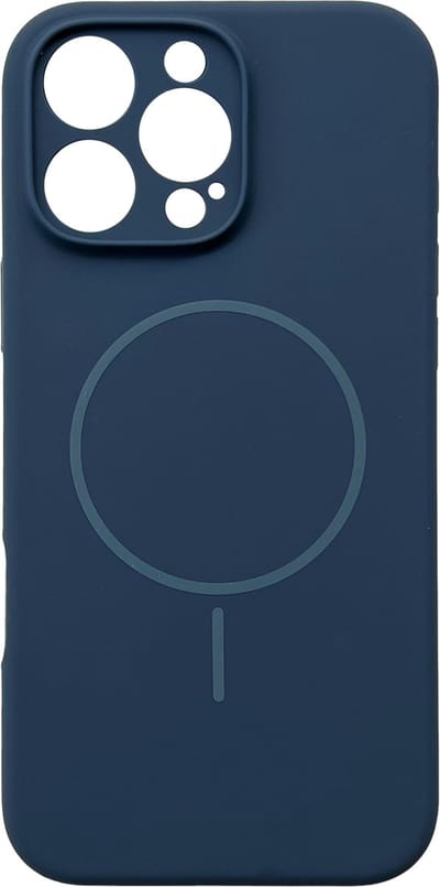 Casemania Hoesje Geschikt voor Apple iPhone 16 Pro - Blauw - Zachte Liquid Siliconen Back Cover Case - Geschikt voor MagSafe - Zeer Sterke Magneet - Telefoon hoes met Camera Bescherming