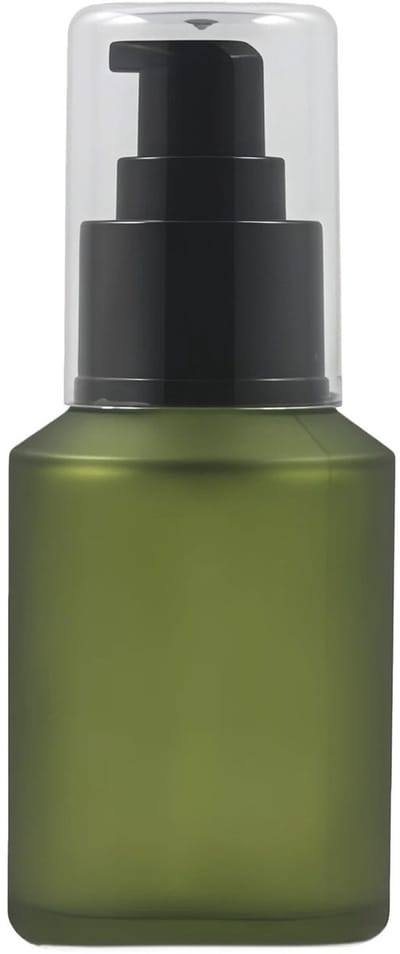 Cosmetische dispenserfles 60 ml - matte groene glas - met pompdispenser - ideaal voor reizen - ShopVlot