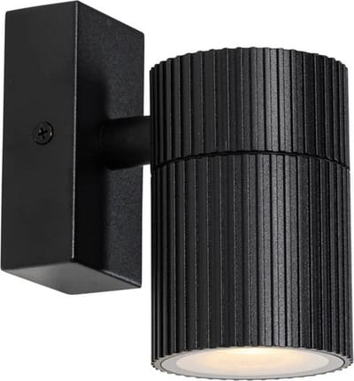 QAZQA vigo - Industriele Wandlamp voor buiten - 1 lichts - D 10.9 cm - Zwart - Industrieel - Buitenverlichting