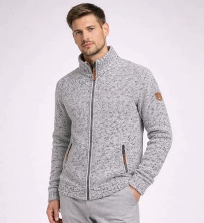 Lizzard Sports Unisex Vest met Rits Grijs - Gebreid Cardigan Unisex Heren & Dames - Maat XL