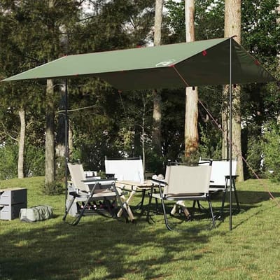 Waterdicht Tarp - Grondzeil Tentzeil - Outdoor Bescherming - Verzegelde Naden - 360 x 294 cm - Groen