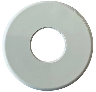 Vicrone kunststof bandgeleider rozet – Ø50 mm buitendiameter, Ø19 mm binnendiameter – voor rolluik en screen band – wit