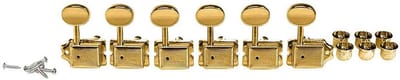 Boston 62-GL Stemmechanieken voor gitaar, goud, 6x links, vintage style, metalen knoppen