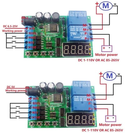 Allecto - Motor Controller - Vooruit Achteruit Controle - Tijdrelais met LED - 5V-24V - Handig voor Automatisering - Geschikt voor Diverse Toepassi..