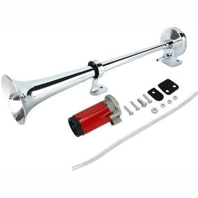 DnA® Luchthoorn - Luchthoorn 12 volt - Toeter - Zilver - 35cm x 5cm x 10cm