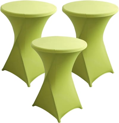 Statafelhoezen Set - Bistro Tafelhoezen - Feestelijke Aankleding - Snel Droog & Kreukvrij - Ø 60/80 cm - Lichtgroen