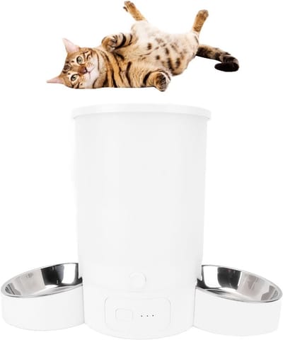 Automatische Voerbak voor Honden en Katten met Twee Schalen en App-Bediening