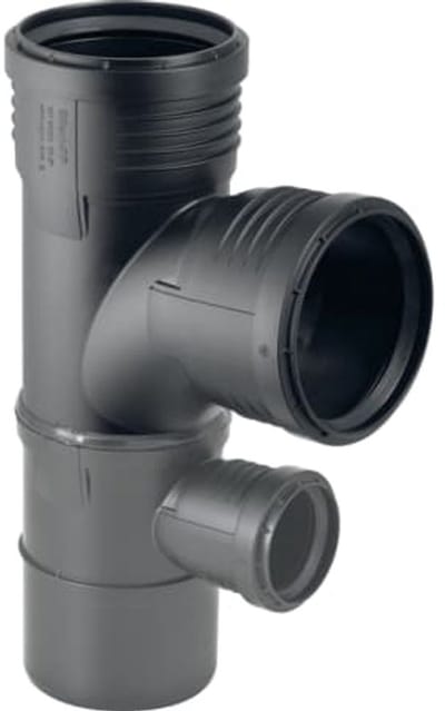 Geberit Silent-PP Gecombineerd bocht-T-stuk 87,5°, DN 100 / 90 / 50, 390.556.14.1