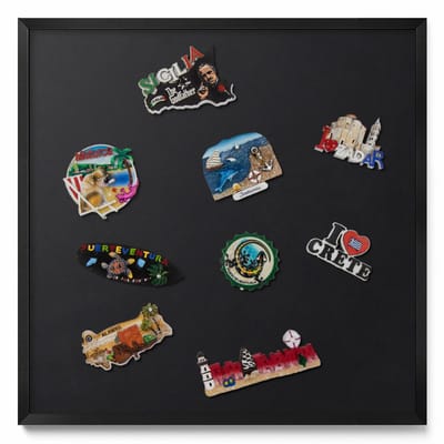 Tulup Magneetbord met Zwarte Frame - Zwart Magneetbord in Stijlvolle Kleuren - 50 cm x 50 cm - Zwarte kleur - Memobord Magnetisch - Magnetisch Bord Rechthoekig - Magnetisch Bord voor aan de Wand