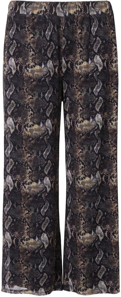 MIAMODA - Dames - Broek mesh dubbelgelaagd wijde pijpen elastische tailleband - Rietgroen - Maat 42