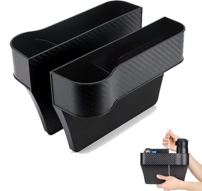 Dailygoods- Opbergdoos Multifunctioneel - Auto Organizer Achterbank - 2 Stuks - Bekerhouder - Zijdelingse Organizer - 25,8 x 6,1 x 16,4 cm