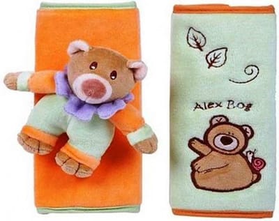 BABY PLUCHE RIEMHOES BEER GEKLEURD SET VAN 2 STUKS 17X13CM