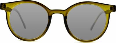 Vista Bonita CLASSIC – Zonneleesbril UV400 – Sterkte +1.00 – Kleur Army Green – Groot model – Eyecatcher – Ronde pasvorm – Flexveren - Inclusief bijpassende etui en doekje