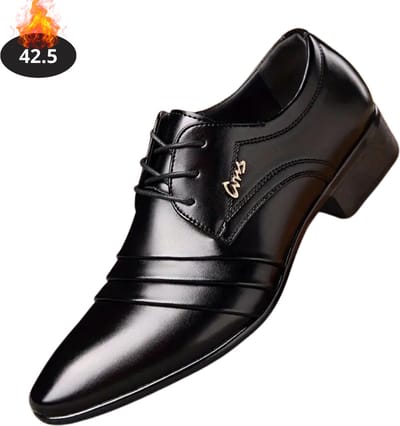 Livano Nette Schoenen Heren - Business Schoenen - Bruiloft - Kantoorschoenen - Met Veters - Zwart - Maat 42.5