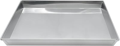 Agnelli COAL49/340 Rechthoekige bakplaat van aluminiumlegering 3003 met rand, zilver, 40 x 30 cm, 1 stuk