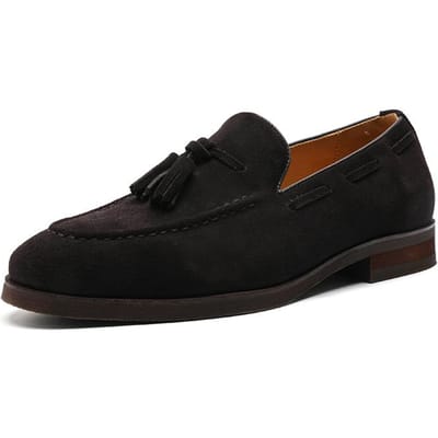 Suède Leer Heren Casual Schoenen Luie Schoenen Mannen Ademende Slip-on Heren Rijschoenen Comfortabele Boot Schoenen Loafers Mokassins 39 black
