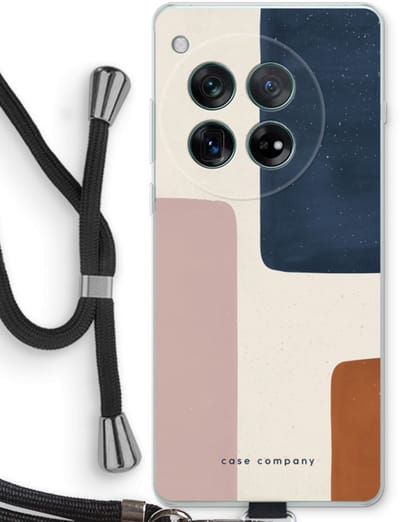 Case Company® - Hoesje met koord geschikt voor OnePlus 12r hoesje met Koord - Geo #5 - Telefoonhoesje met Zwart Koord - Bescherming aan alle Kanten en Over de Schermrand