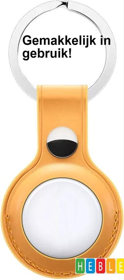 Geel Hoesje geschikt voor AirTag | Sleutelhanger | Compatibel met AirTag | Heble®