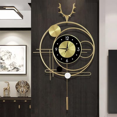DailySupplies® Klok - Wandklok Modern - Klokken - Industrieel - Goud en zwart