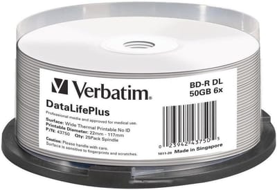 Blu-Ray Schijven - BD-R Discs - Data Opslag - Bedrukbaar Oppervlak - 50 GB - Wit