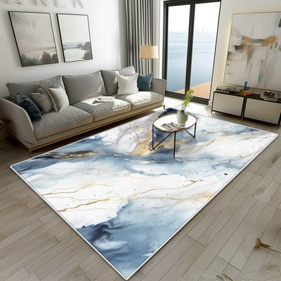 Modern Marmer Stijl Woonkamer Tapijt Luxe Decoratie Slaapkamer Bedzijde Pluizig Zacht Kleed Makkelijk Schoon Te Maken Banktafels Antislip Mat 100*160cm