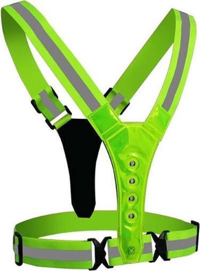 *** 2x Hardloopvest Reflecterend met LED verlichting - Veiligheidsvest met Verlichting - Zichtbaar - van Heble® ***