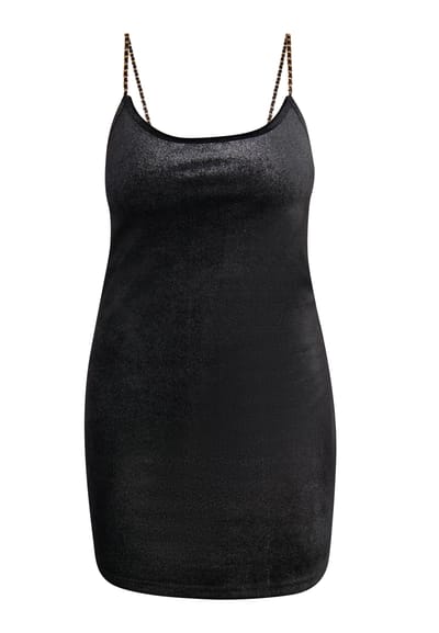 Faina Mini fluwelen jurkje met glitters Dames zwart