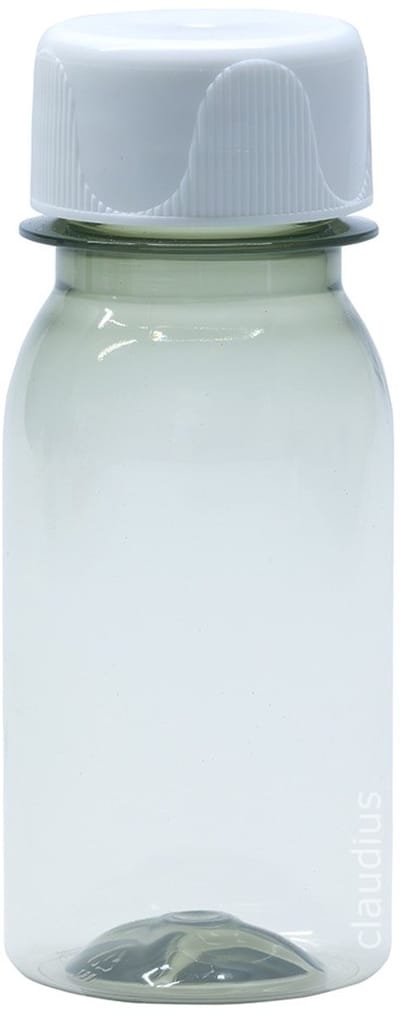 Lege Plastic Shot Fles 60 ml - RPET transparant - met witte ribbeldop - set van 10 stuks - navulbaar - leeg - 75% gerecycled PET