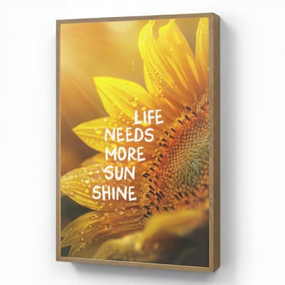 Wandlamp 60x90 cm - Oplaadbaar - Zonnebloem - Close up - Geel - Quote - Wandlampen binnen woonkamer - Slaapkamer lamp - Decoratieve nachtlamp - Vloerlamp draadloos