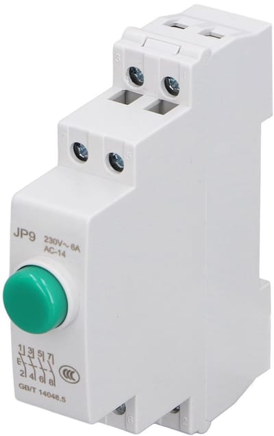 Dailygoody - Drukknopschakelaar - Elektrische Lijncontrole - LED-signaalknipperlichten - Groen - 2NO 2NC - Ideaal voor DIN-rail toepassingen - Compact...