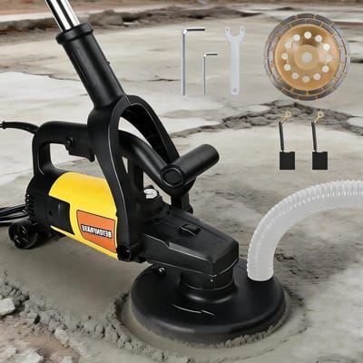Betonslijper - Betonfrees Muurfrees - Bouwmaterialen Bewerken - Geïntegreerde Afzuigkap - Ø180 mm - Grijs