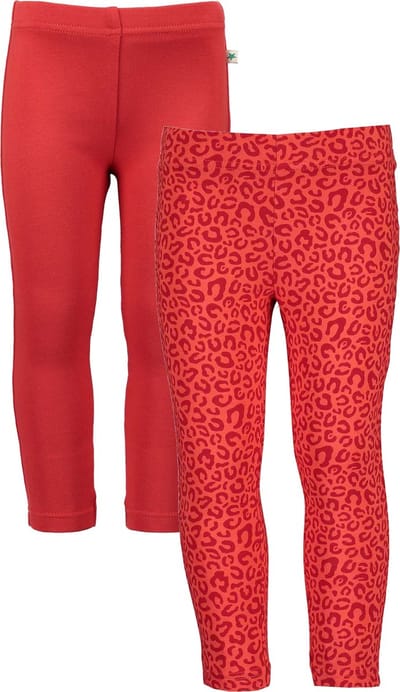 Blue Seven - 2pack - Leggings - Biologische Katoen - Rood met figuurtjes - Rood - Maat 122