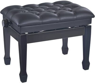Konig & Meyer 13965 Hydraulic piano bench hoogglans zwart, zitting zwart imitatieleer