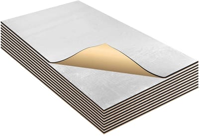 Dailygoods- Geluiddempingsmat 10 Stuks - Zelfklevend - Glasvezel - Hitteschildmateriaal - Waterdicht - Dikte 10mm - 0.49m² Dekking - Geluidsisolatiemateriaal